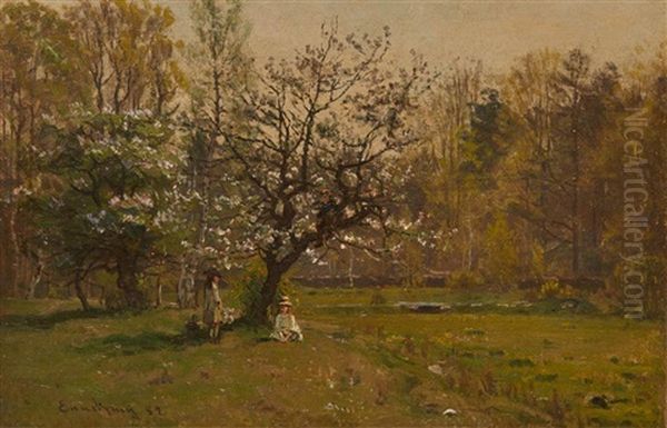 Under The Apple Tree Oil Painting by John Joseph Enneking