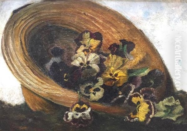 Pansies Oil Painting by John Joseph Enneking