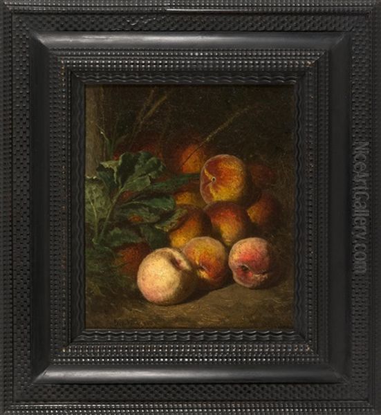 Still Life Of Peaches Oil Painting by John Joseph Enneking