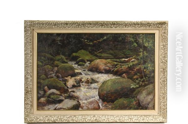 Woodland Whitewater Oil Painting by John Joseph Enneking