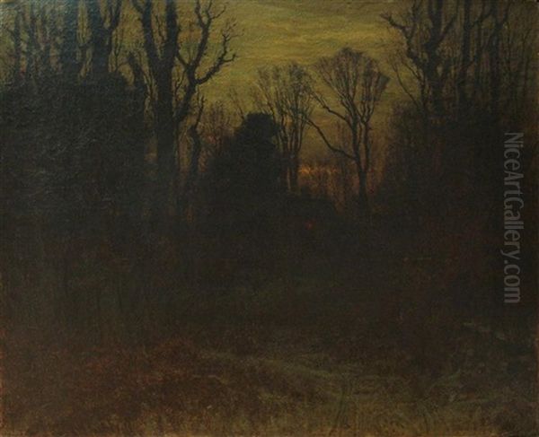 Winter Sunset Oil Painting by John Joseph Enneking