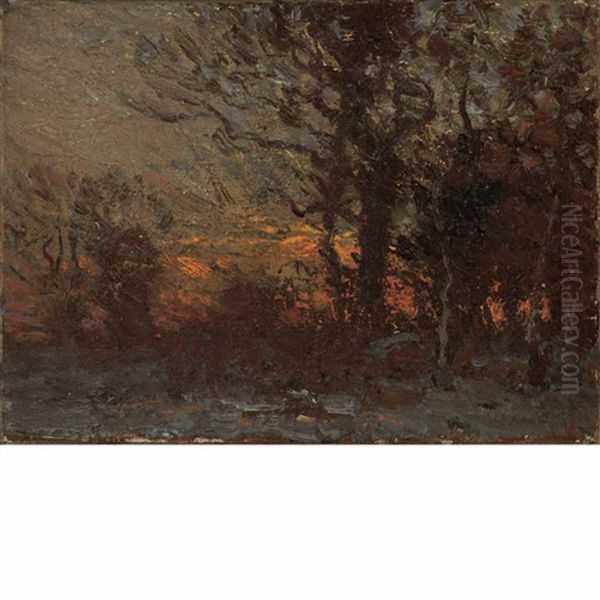 Sunset In The Woods Oil Painting by John Joseph Enneking