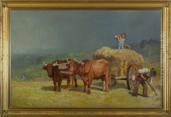 Haying Before The Storm Oil Painting by John Joseph Enneking