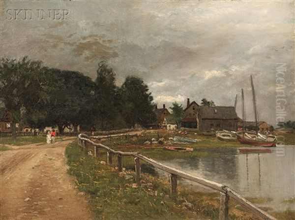 Dirt Road Along Scituate Harbor Oil Painting by John Joseph Enneking