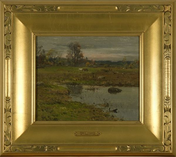 Cattle Grazing By The Lake Oil Painting by John Joseph Enneking