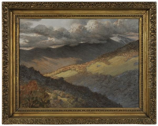 Autumn Mountain Landscape Oil Painting by John Joseph Enneking