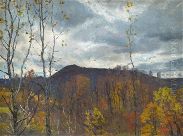 A Gathering Storm, Autumn Oil Painting by John Joseph Enneking