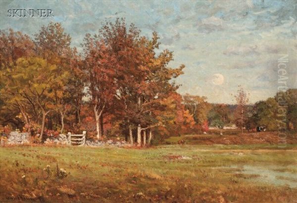 Autumn Pasture Under A Full Moon by John Joseph Enneking