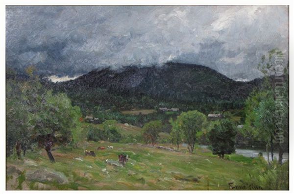 Clouds Over The Mountain Oil Painting by John Joseph Enneking