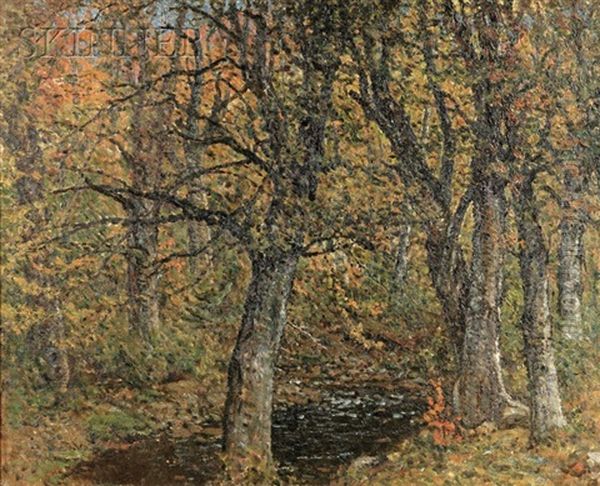 New England Wood And Stream, Fall Oil Painting by John Joseph Enneking