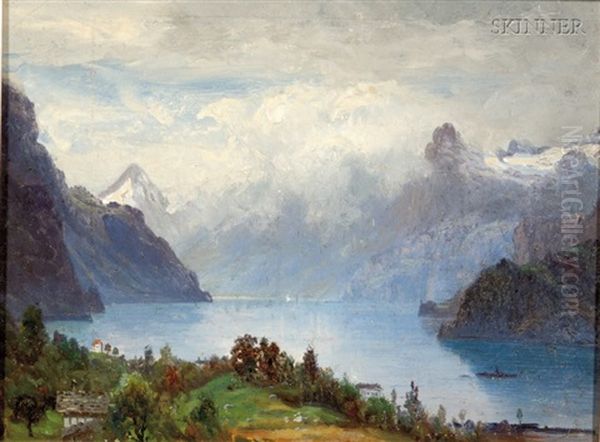 Swiss Landscape Oil Painting by John Joseph Enneking