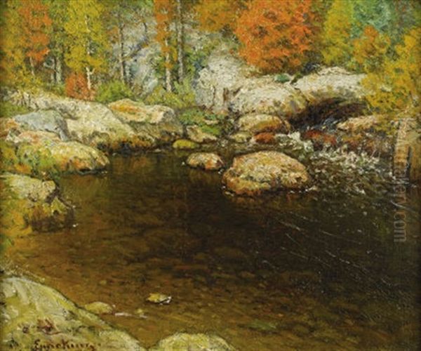 Rocky Pool Oil Painting by John Joseph Enneking