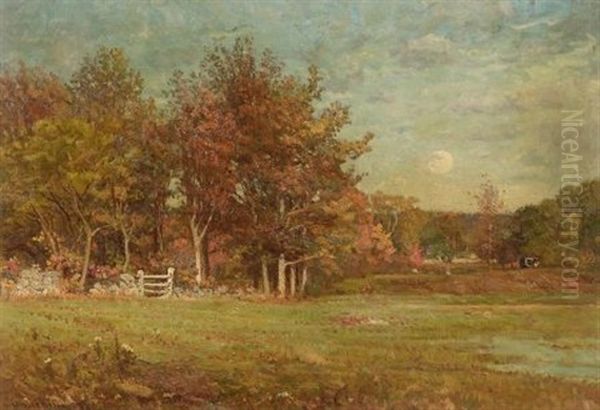 An Autumn Landscape Oil Painting by John Joseph Enneking