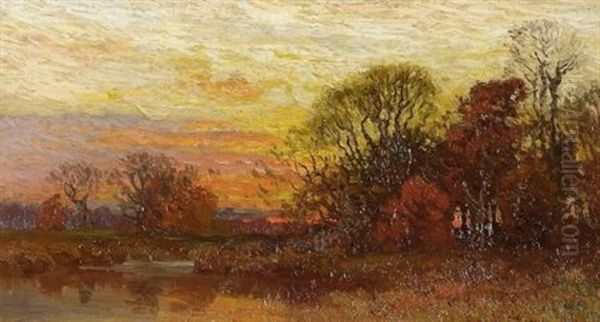 Evening Sunset Oil Painting by John Joseph Enneking