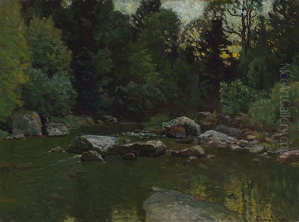 The Brook Oil Painting by John Joseph Enneking