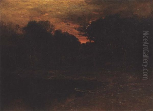 The Pond At Twilight Oil Painting by John Joseph Enneking