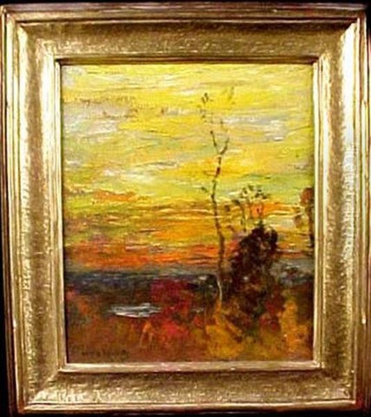 Sunset Landscape Oil Painting by John Joseph Enneking