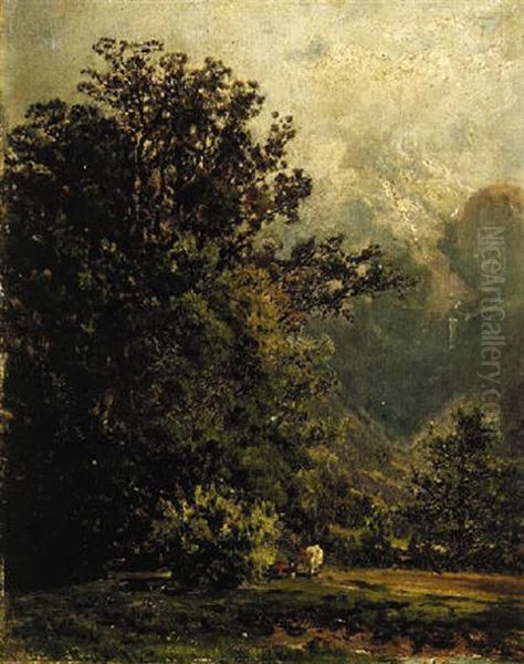 A Mountain Landscape Oil Painting by John Joseph Enneking