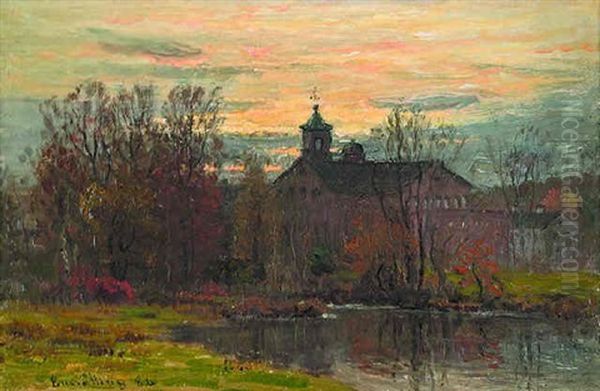 Church Along The Neponset River At Sunset Oil Painting by John Joseph Enneking