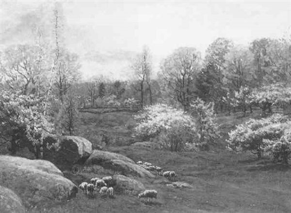 Spring Pastures Oil Painting by John Joseph Enneking