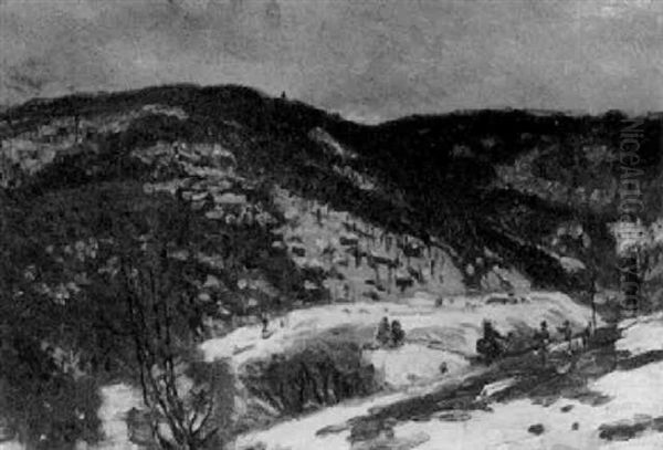 Black Hills In Winter Oil Painting by John Joseph Enneking