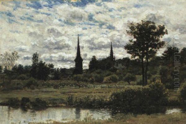 Spring Morning On The Neponset, Hyde Park Oil Painting by John Joseph Enneking