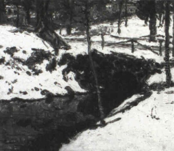 Winter Pool Oil Painting by John Joseph Enneking