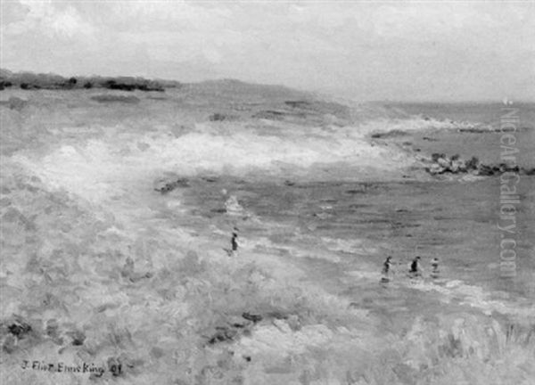 Bathers In A Cove Oil Painting by Joseph Eliot Enneking