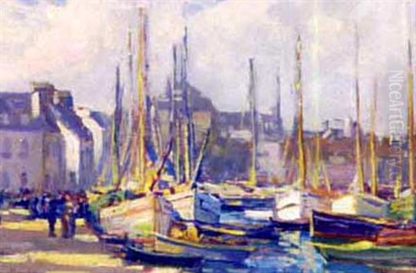 Concarneau, France Oil Painting by Augustus William Enness