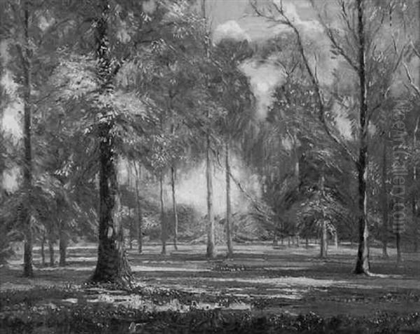 A Summer Glade Oil Painting by Augustus William Enness