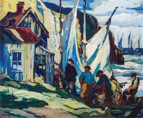 Smuggler's Cove Oil Painting by George Pearse Ennis