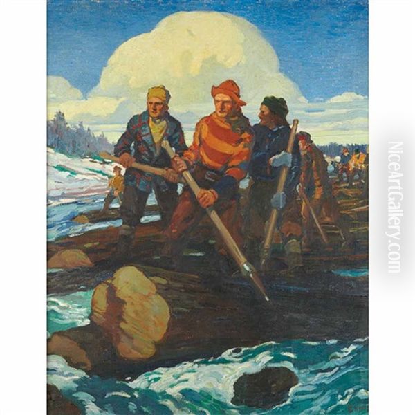 Three Fishermen Oil Painting by George Pearse Ennis