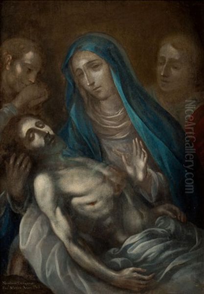 The Grief Of The Virgin (the Lamentation Of Christ) Oil Painting by Nicolas Enriquez