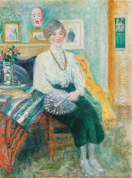 Portrait Of Augusta Boogaerts Seated Oil Painting by James Ensor