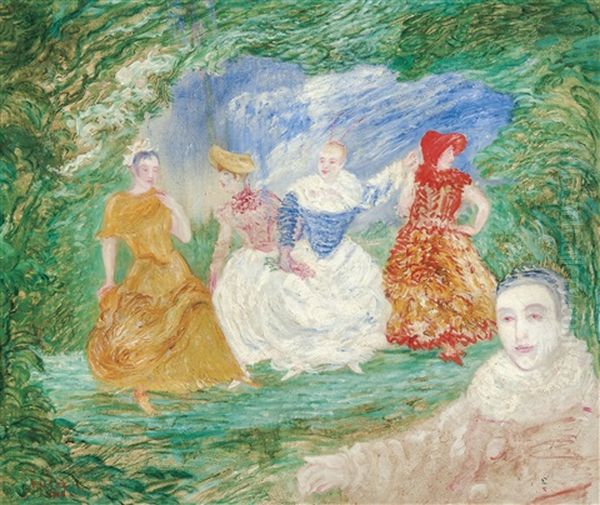 Les Ballerines (1908) Oil Painting by James Ensor