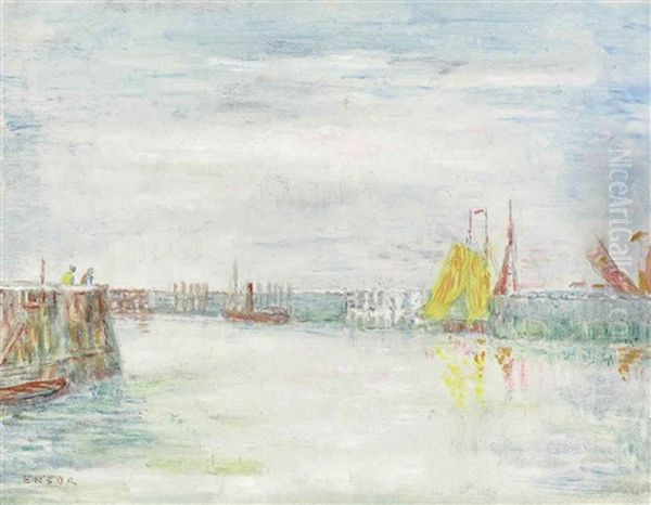 Le Port D'ostende Oil Painting by James Ensor