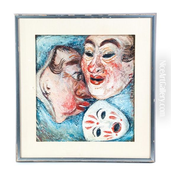 Masks Oil Painting by James Ensor