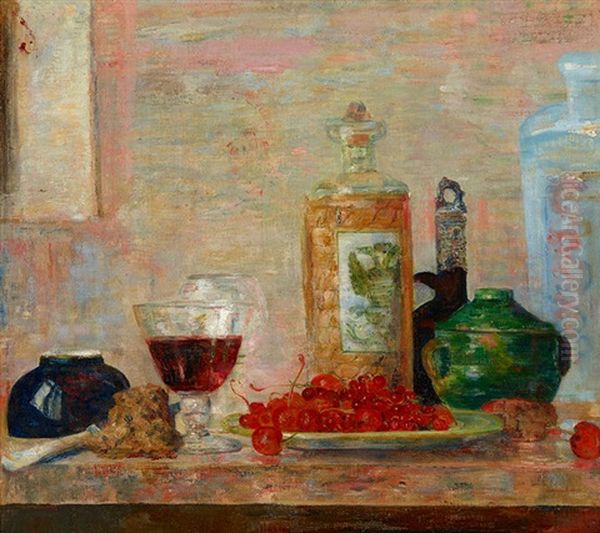 Still Life With Cherries Oil Painting by James Ensor