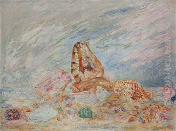 Coquillages Oil Painting by James Ensor