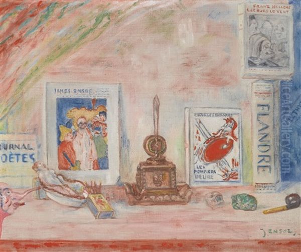 Les Bons Livres Oil Painting by James Ensor