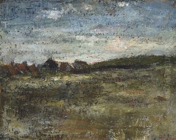 Maisons Dans Les Dunes (1880) Oil Painting by James Ensor