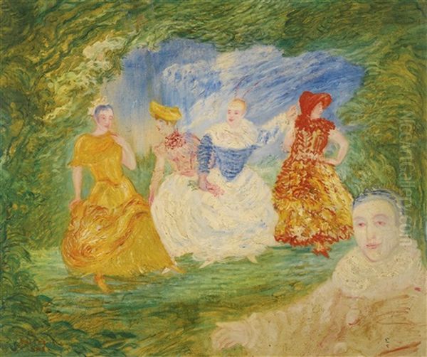 Les Ballerines Oil Painting by James Ensor