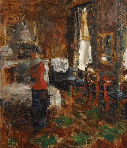 Le Salon Bourgeois Oil Painting by James Ensor