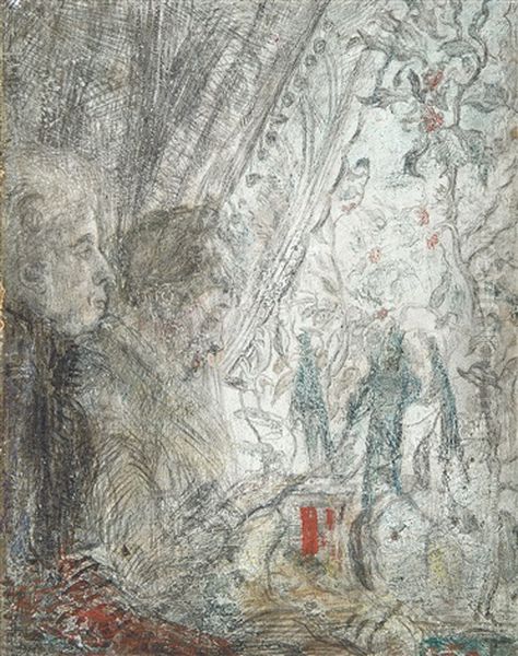 A La Fenetre Oil Painting by James Ensor