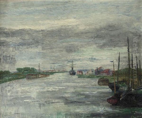 Le Canal (the Canal) Oil Painting by James Ensor