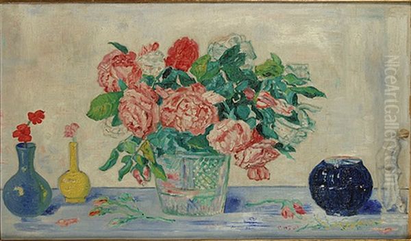 Rozen, Tanagra En Vazen by James Ensor