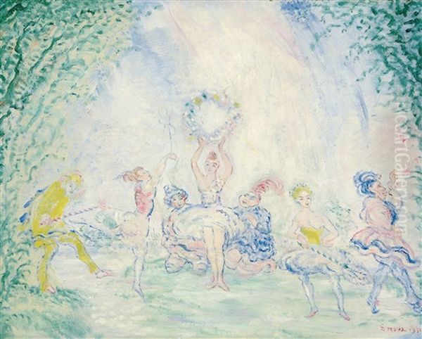 La Danse - Reine Des Ballets Oil Painting by James Ensor