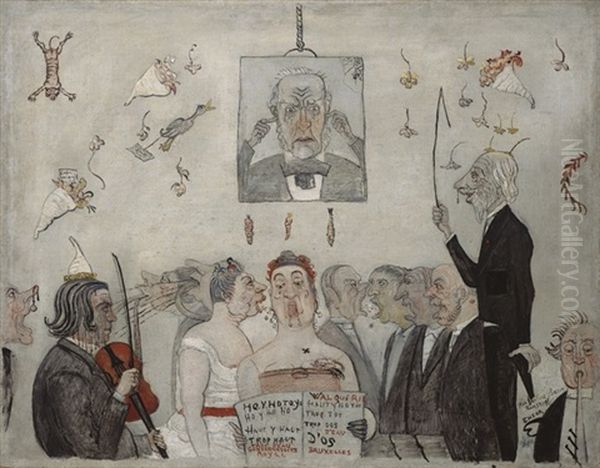 Au Conservatoire Oil Painting by James Ensor