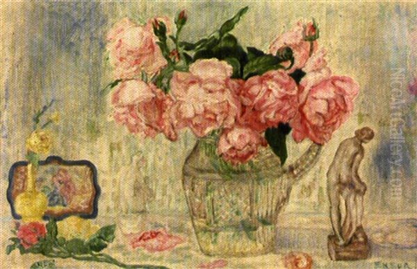 Roses Et Tangras Oil Painting by James Ensor