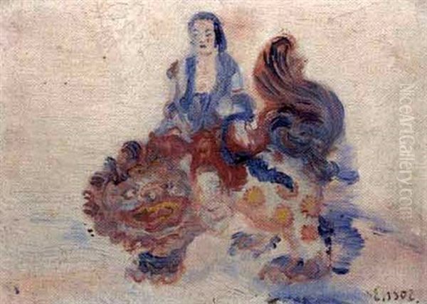 Bouddha Et Chien De Fo Oil Painting by James Ensor